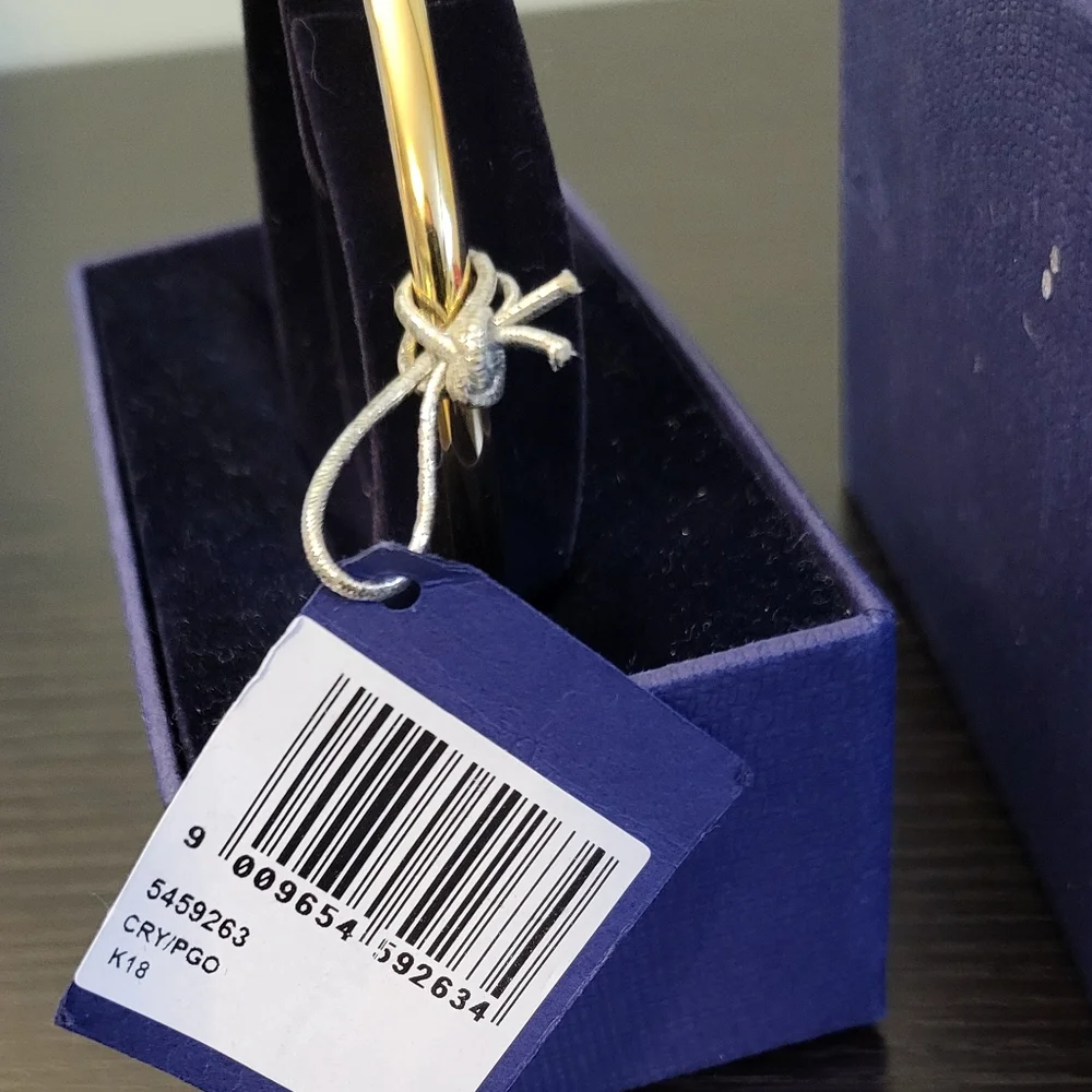 Swarovski Crystal  Bangle Bracelet White - Gold Plating New In Original Box - Picture 5 of 14